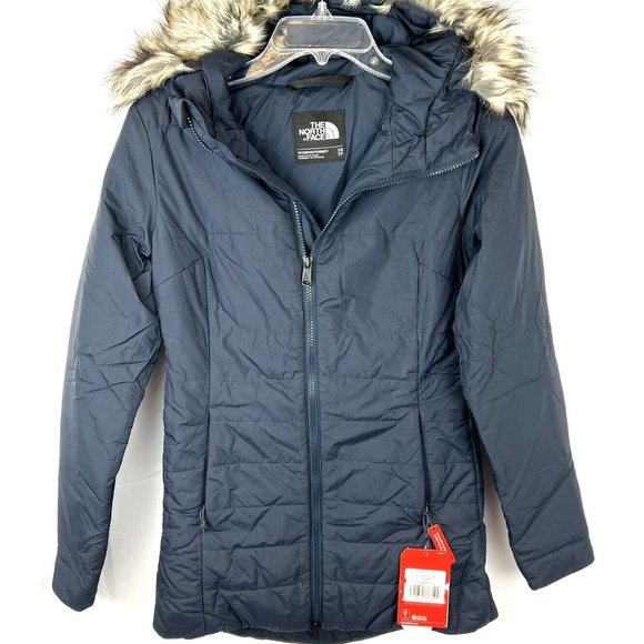The North Face Women’s Harway Insulated Navy Blue Hooded Parka Size Extra Small - Picture 1 of 5